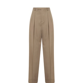 Pleated Straight-Leg Trousers