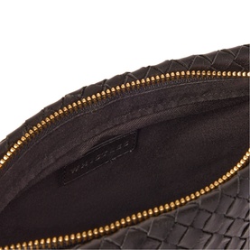 Avah Woven Leather Zip Clutch