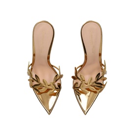 G10151 Metallic Sandal Heeled Pumps