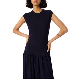 Bubble Hem Knitted Flared Dress