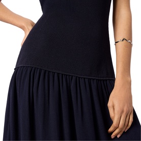 Bubble Hem Knitted Flared Dress