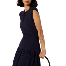 Bubble Hem Knitted Flared Dress