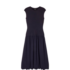 Bubble Hem Knitted Flared Dress