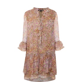 Tiered Floral Print Mini Dress
