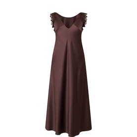 Lace-Trim Flared Dress