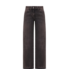 Faded Wide-Leg Jeans