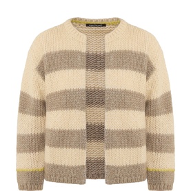 Open-Front Striped Cardigan