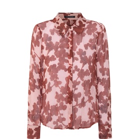 Sheer Floral Print Blouse
