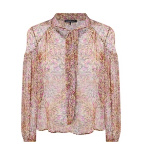 Tie-Neck Floral Print Blouse