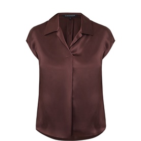 Pleated Polo Blouse