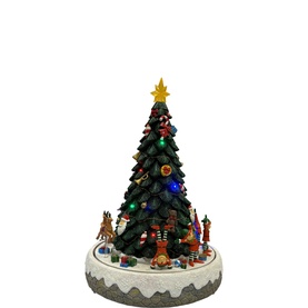 Christmas Tree with Spinning Scene 43cm