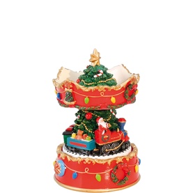 Traditional Wind-Up Christmas Carousel 16cm