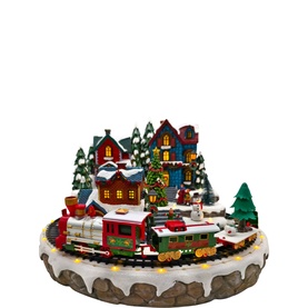 Animated Christmas Workshop Village 24cm