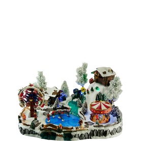 Winter Resort Musical Village Scene 66cm