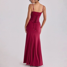 Sabrine Lace Trim Corset Dress