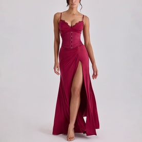 Sabrine Lace Trim Corset Dress