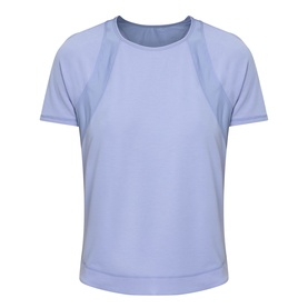 Sweaty Betty Laguna Blue crew neck short sleeve T-shirt with mesh panel detail, lightweight fabric