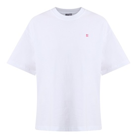Sweaty Betty Holiday Graphic T-Shirt in Red Equipment Print, shown as long-sleeve pink button-up shirt with classic collar and curved hem