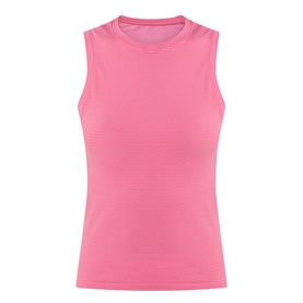 Sweaty Betty tank top in Crimson Red Drop Needle Stripe, sleeveless with crew neck and subtle textured stripe detail