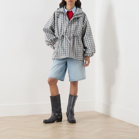 Liu Elderberry Check Raincoat