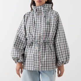 Liu Elderberry Check Raincoat