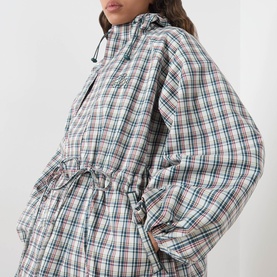 Liu Elderberry Check Raincoat
