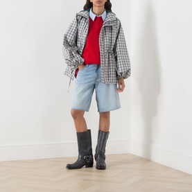 Liu Elderberry Check Raincoat