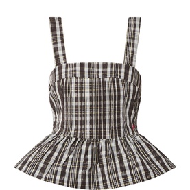 Thalia Check Print Peplum Cami