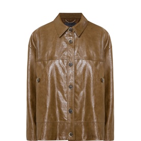 Faux Leather Overshirt