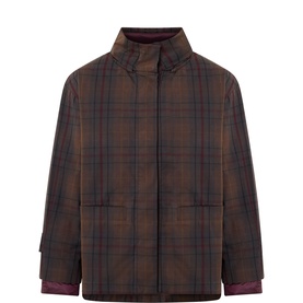 Checked Double-Layer Parka Jacket