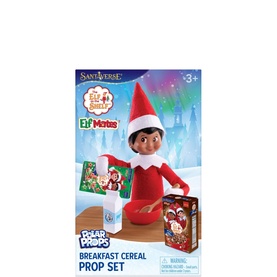 Elf on a Shelf ElfMates Polar Pops Breakfast Cereal Prop Set, multicolour, includes elf figure, cereal box and accessories