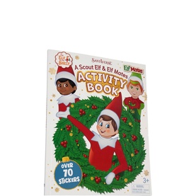 Elf on a Shelf Scout Elf & Elf Mates Activity Book with over 70 stickers, featuring Christmas wreath cover illustration