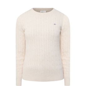 Shield Logo Cable Knit Sweater