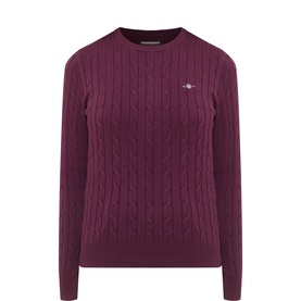 Shield Logo Cable Knit Sweater