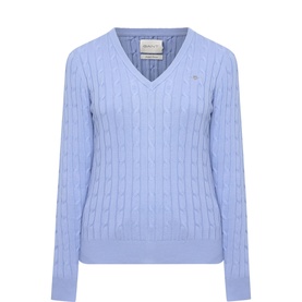 Shield Logo Cable Knit Sweater