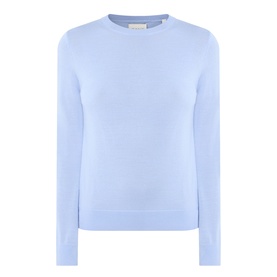 Gant Merino Knitted Sweater in lavender, crew neckline, long sleeves, ribbed trims and straight hem