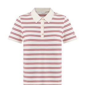 Piqu&eacute; Striped Polo Top