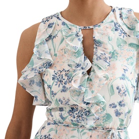Rachel Floral Ruffle Flared Dress