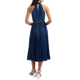 Sathia Pleated Halter Flared Dress