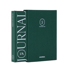 The Head Plan Undated Cloth Covered Journal in Forest Green, hardback cloth cover with embossed logo and spine lettering