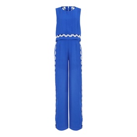 Aubrey Scallop Trim Wide Leg Jumpsuit