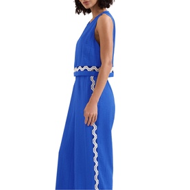 Aubrey Scallop Trim Wide Leg Jumpsuit