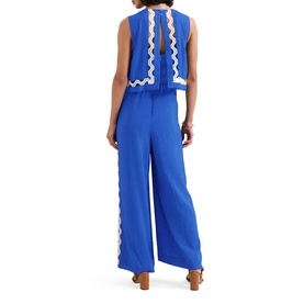 Aubrey Scallop Trim Wide Leg Jumpsuit