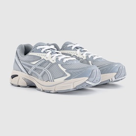 Asics GT-2160 trainers in Piedmont Grey and Glacier Grey, mesh upper with overlay panels, white laces and chunky cream sole