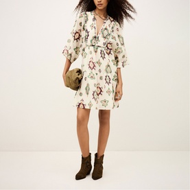 Olalie Embroidered Mini Flared Dress
