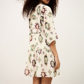 Olalie Embroidered Mini Flared Dress