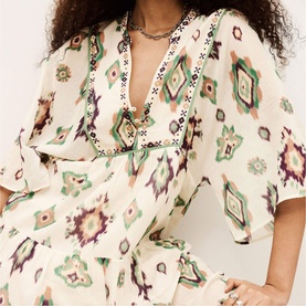 Olalie Embroidered Mini Flared Dress