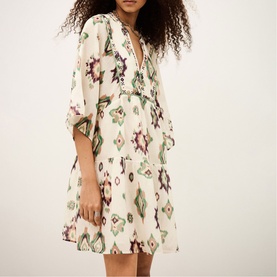 Olalie Embroidered Mini Flared Dress