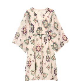 Olalie Embroidered Mini Flared Dress