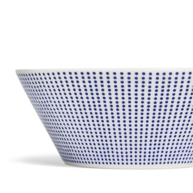 Royal Doulton 1815 Pacific Bowl 16cm in white porcelain with blue dot pattern, dishwasher safe, designed in England